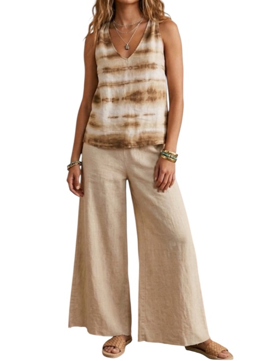 Tommy Bahama Tops - Tommy Bahama Resort 100% Linen Halter Top Tie Dye Brown and White Size M